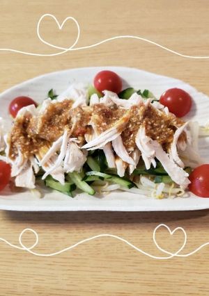 ♡鶏むね肉で棒棒鶏(バンバンジー)♡-レシピのメイン写真