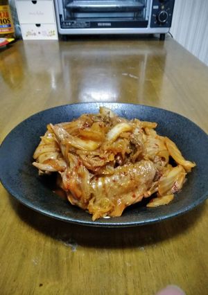 梨湖の超簡単!手羽先ぽん酢キムチ-レシピのメイン写真