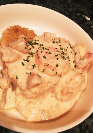 カレーピラフと海老クリームソース-レシピのメイン写真