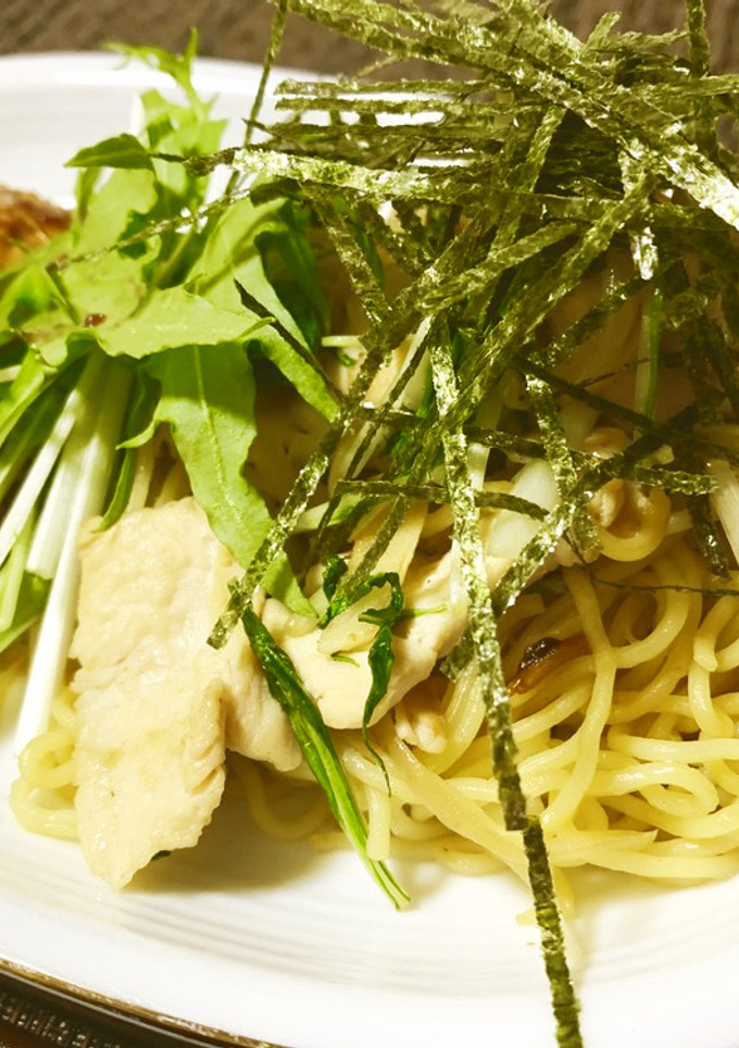 簡単！昆布茶で作る☆鶏と水菜の塩焼きそば-レシピのメイン写真