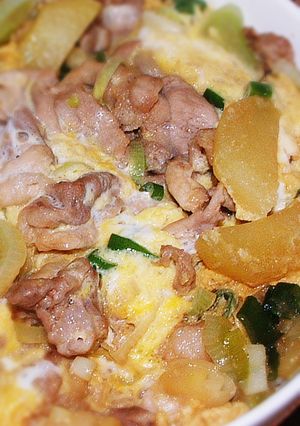 葱じゃが豚玉丼☆蕎麦処風-レシピのメイン写真