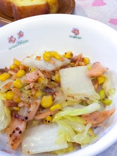 春色サーモン×白菜の簡単バター炒め-レシピのメイン写真