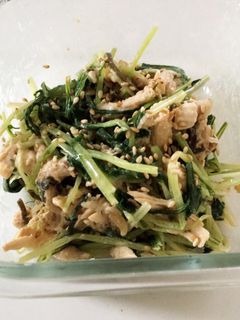 レンジでつくる ささみと水菜の塩昆布和え-レシピのメイン写真