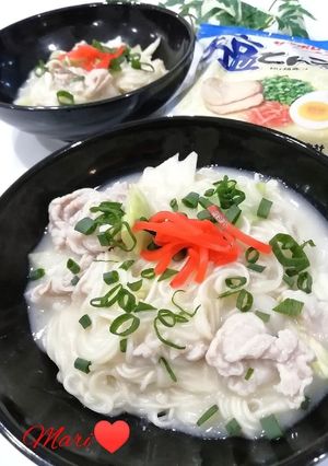 塩とんこつの残しスープで具沢山そうめん-レシピのメイン写真