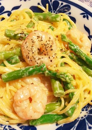 絶品！海老とアスパラのクリームパスタ-レシピのメイン写真