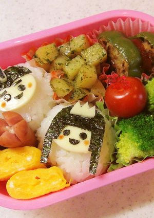 幼稚園　お弁当　雛祭り　お雛様＆お内裏様-レシピのメイン写真