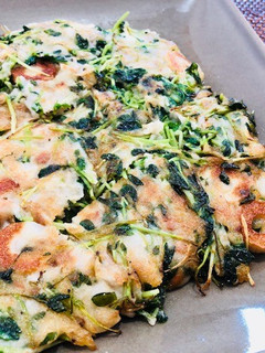 里芋と豆苗のもちもち!ちぢみ【北越後】-レシピのメイン写真
