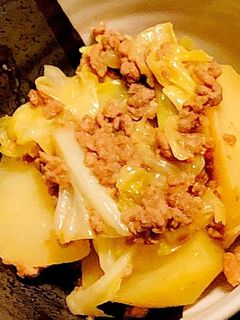 じゃがいもキャベツひき肉の味噌炒め-レシピのメイン写真