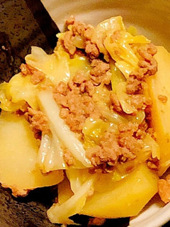 じゃがいもキャベツひき肉の味噌炒め-レシピのメイン写真