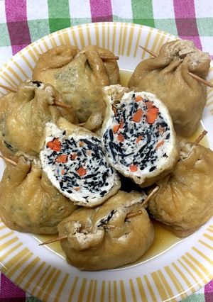 ひじきと鶏挽肉の袋煮-レシピのメイン写真