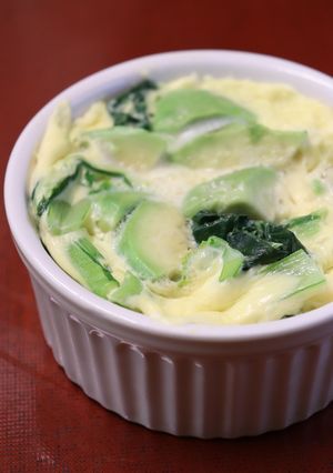 電子レンジで青菜とアボカドの茶碗蒸し-レシピのメイン写真