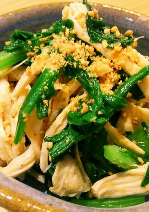 春菊とむね肉のポン酢和え-レシピのメイン写真