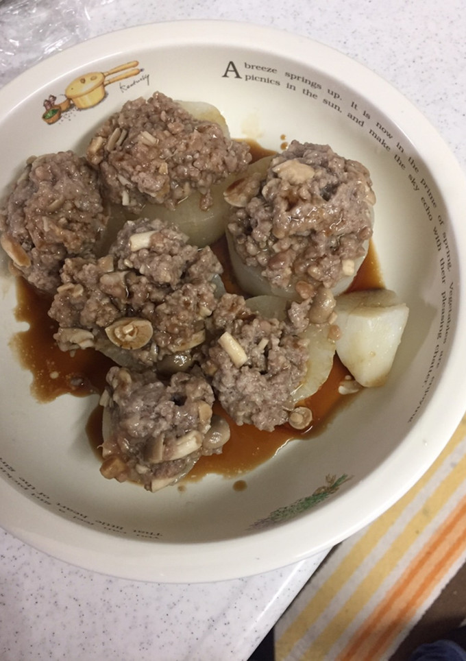 大根とひき肉、しめじの蒸し物-レシピのメイン写真