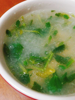 豆苗と鶏むねのみぞれスープ♪-レシピのメイン写真