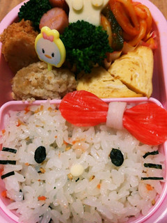 今日のキャラ弁2/21(キティちゃん)-レシピのメイン写真