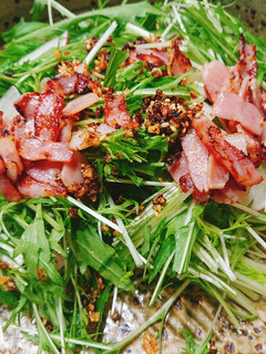 水菜とベーコンのサラダ-レシピのメイン写真