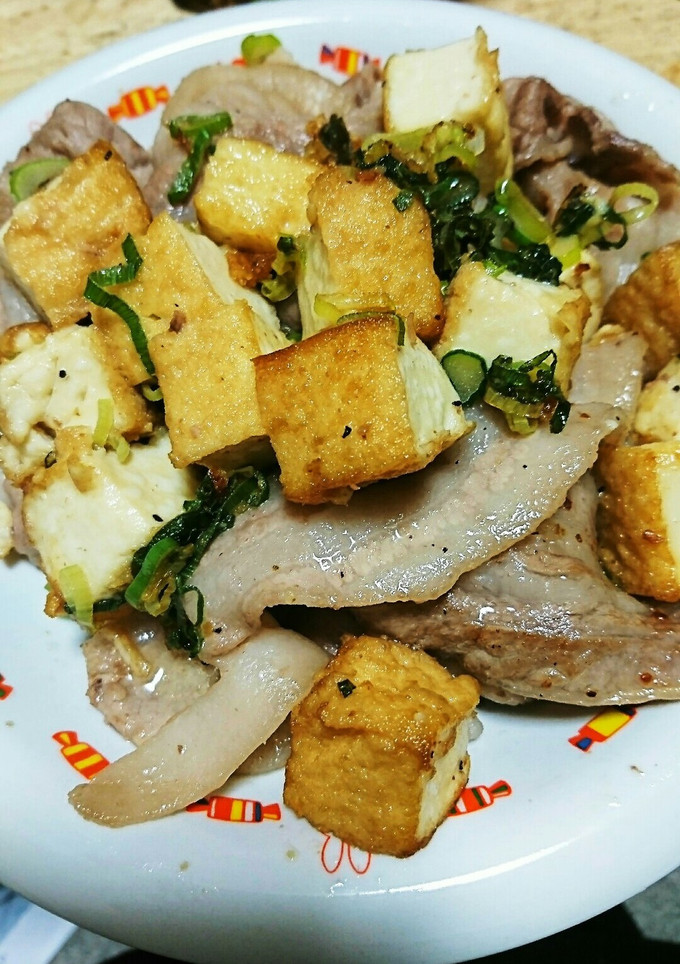 ズボラ女子が作る豚肉と厚揚げのねぎ塩炒め-レシピのメイン写真