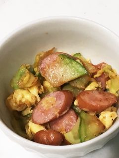 ウインナーとブロッコリーの茎中華炒め風-レシピのメイン写真