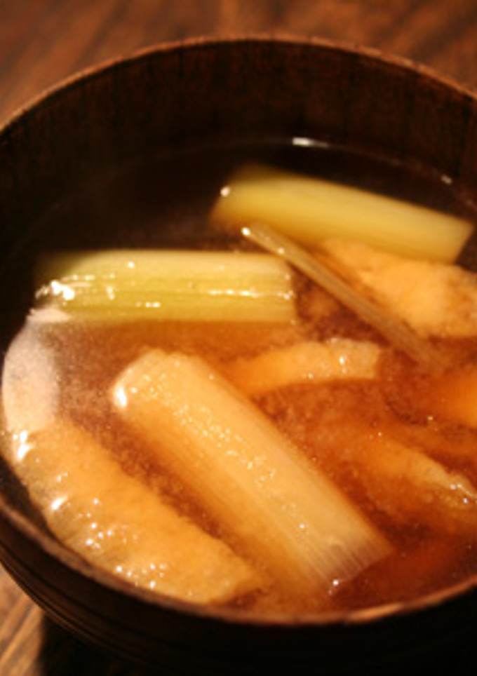 焼きねぎとおあげのお味噌汁-レシピのメイン写真
