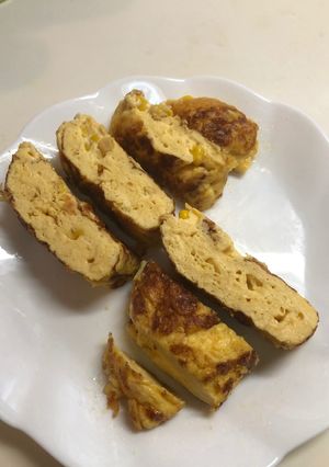 コーンチーズマヨの美味しいふわふわ卵焼き-レシピのメイン写真