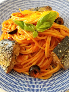 鯖缶とジュースで 焼鯖のトマトパスタ-レシピのメイン写真