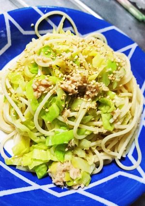 電子レンジだけで!キャベツとツナのパスタ-レシピのメイン写真