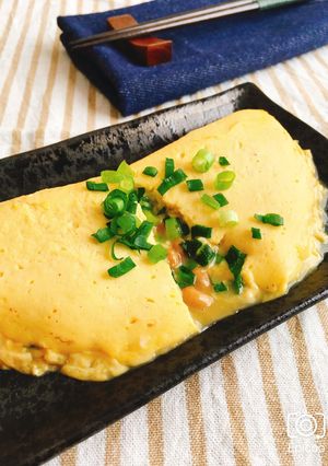 牛乳で簡単!ふんわり納豆チーズオムレツ-レシピのメイン写真