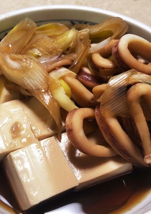簡単！時短！無添加！冷凍イカと豆腐の煮物-レシピのメイン写真