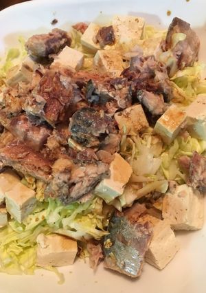 簡単☆サバ缶とキャベツと豆腐のサラダ-レシピのメイン写真