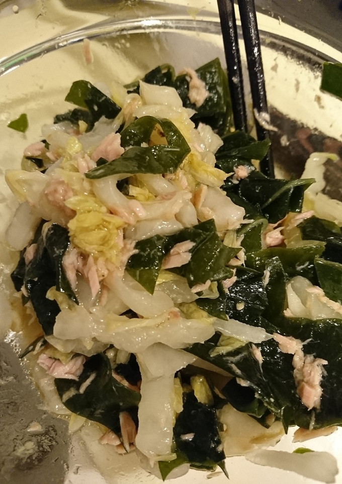白菜と生わかめの酢の物-レシピのメイン写真