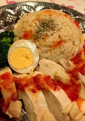 炊飯器☆炊き込みチキンライス もち麦入り-レシピのメイン写真