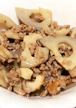 レンコンと豚ひき肉のシャキシャキ炒め-レシピのメイン写真