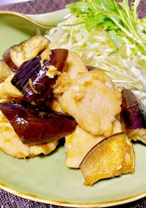 低脂質♪鶏むね肉となすの生姜ポン酢炒め-レシピのメイン写真