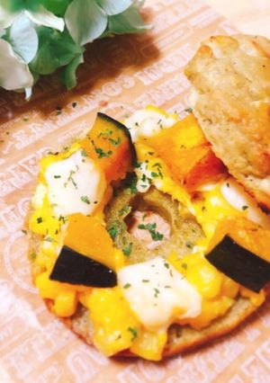 コーンバタースクランブルエッグベーグルꕤ-レシピのメイン写真
