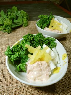 【野菜ソムリエ】花菜の梅マヨ小鉢-レシピのメイン写真