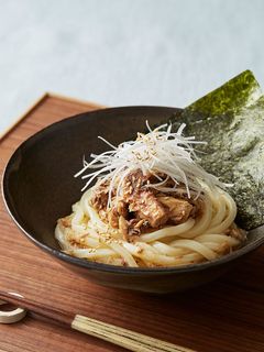 ごま油サバうどん-レシピのメイン写真