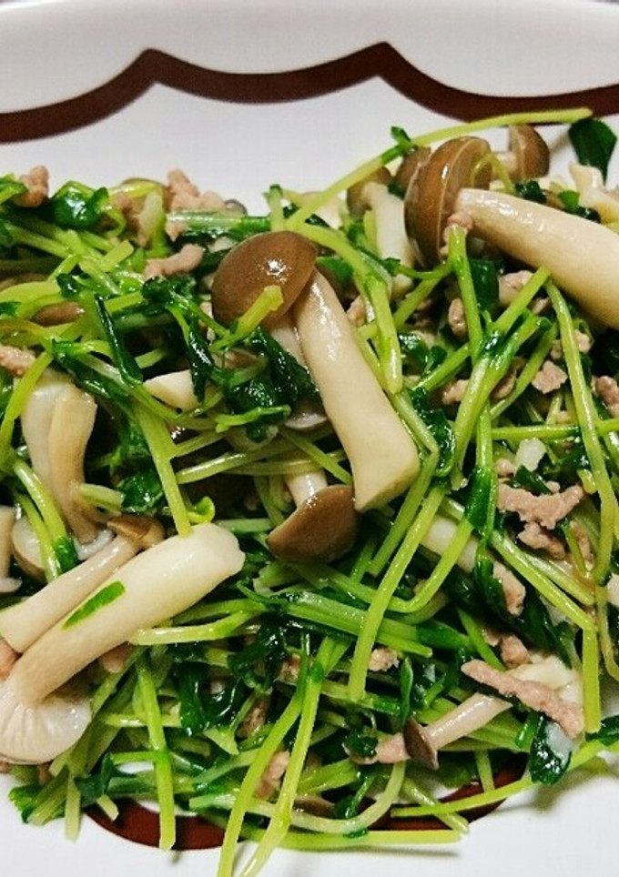 豆苗としめじのニンニクうまうま炒め♪-レシピのメイン写真