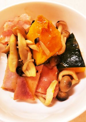 かぼちゃベーコンしめじのバター醤油炒め-レシピのメイン写真