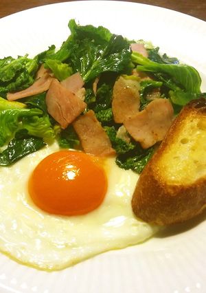 SDGsハムとキャベツのひこばえの炒め物-レシピのメイン写真