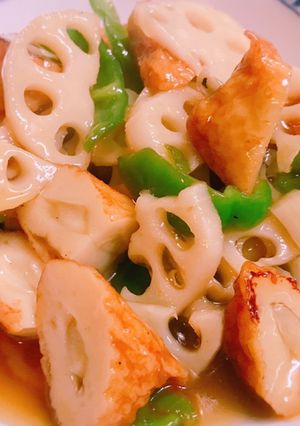 ごぼう天とレンコンの甘酢炒め-レシピのメイン写真
