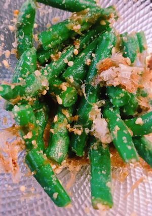 超簡単！冷凍インゲンの胡麻おかか和え-レシピのメイン写真
