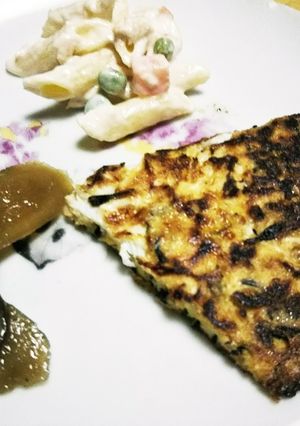 豆腐ハンバーグの具で玉子焼き-レシピのメイン写真