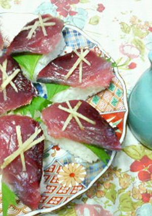 つまみに♪✿新鮮かつおの❀握り寿司✿-レシピのメイン写真