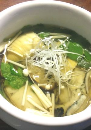 牡蠣、筍、きのこのスープ-レシピのメイン写真