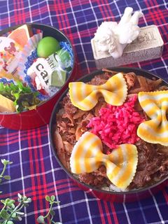 2月22日 牛丼弁当 詰め方-レシピのメイン写真
