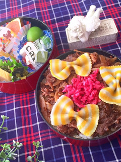 2月22日 牛丼弁当 詰め方-レシピのメイン写真