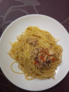 サバ缶とミニトマトのスパゲッティー-レシピのメイン写真