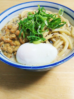 鯖と納豆の月見うどん-レシピのメイン写真