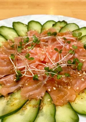 おもてなしにも☆簡単サーモンカルパッチョ-レシピのメイン写真