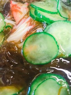 市販のもずく酢できゅうりとカニカマ酢の物-レシピのメイン写真